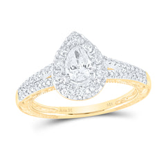 1 CT-DIA ANA M 3/8CT-CPEAR ENGAGEMENT SINGLE HALO