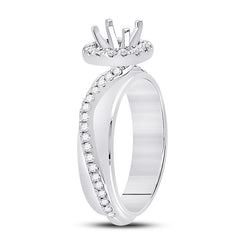 14kt White Gold Womens Round Diamond 3/4 Ct Rd Center Halo Bridal Wedding Engagement Ring Band Set 1/2 Cttw