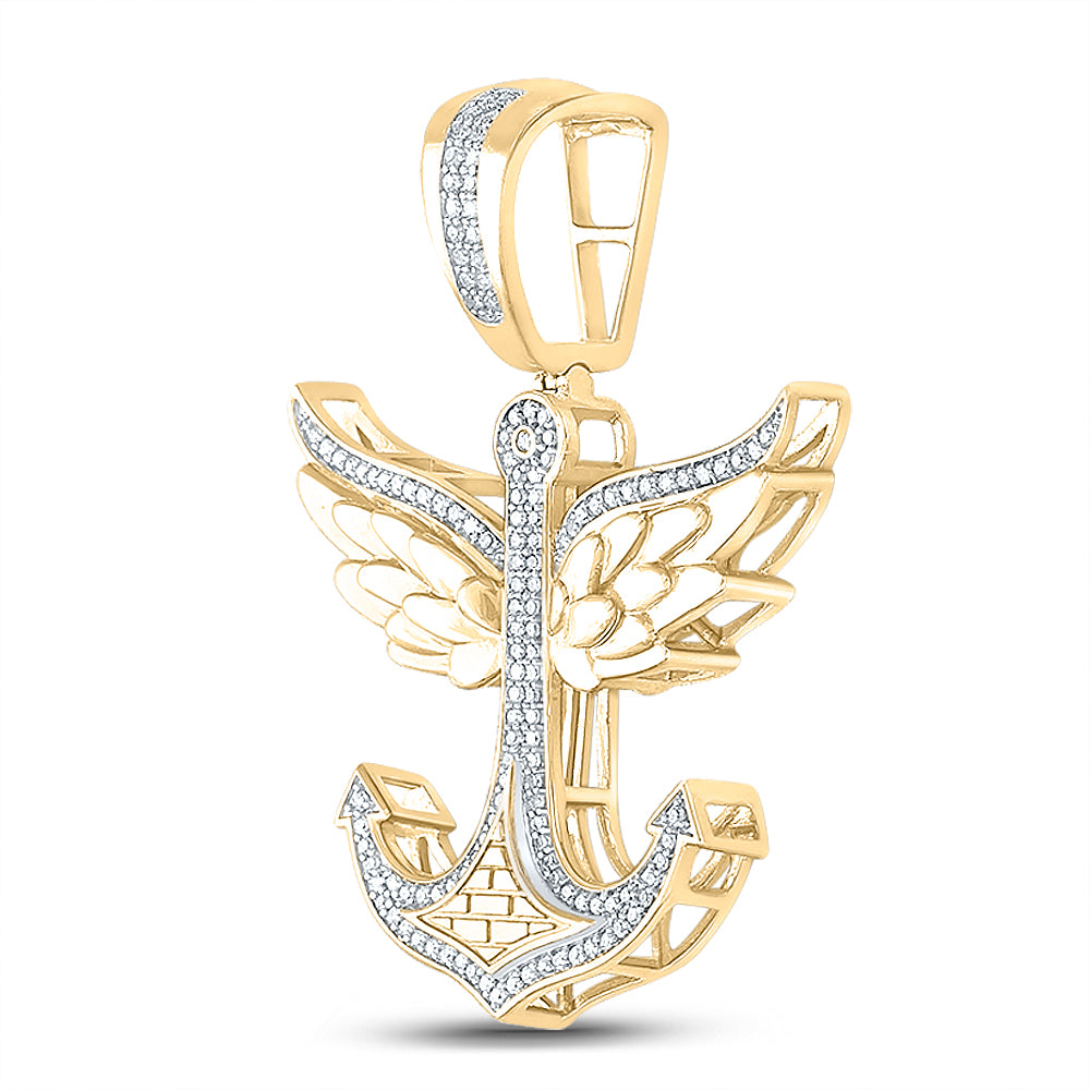 1/3CTW-DIA P1P2 MENS ANCHOR CHARM