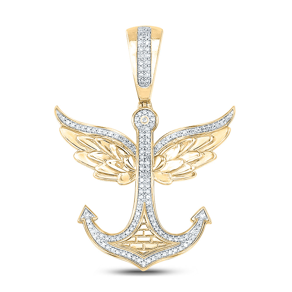 1/3CTW-DIA P1P2 MENS ANCHOR CHARM