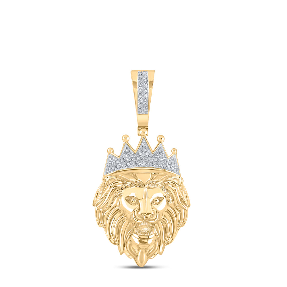 1/6CTW-DIA P1P2 LION FACVE MENS CHARM
