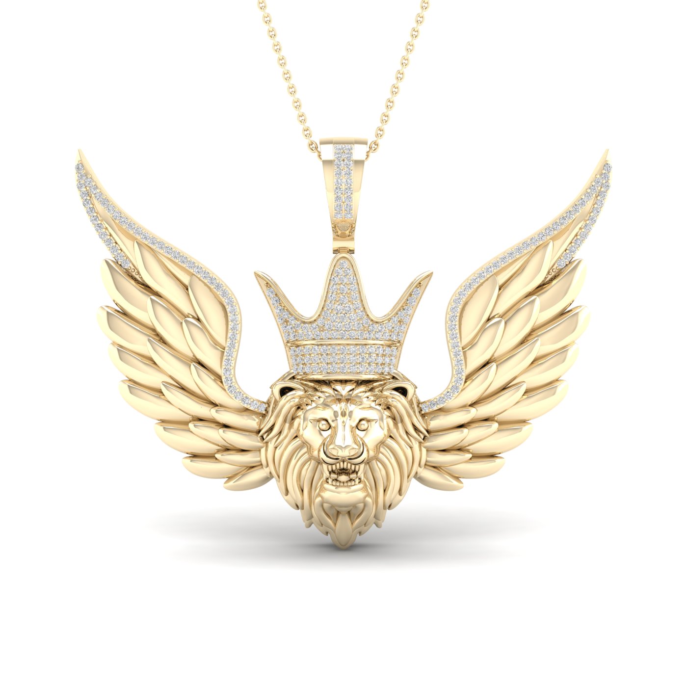 1/2CTW-DIA P1P2 LION FACE MENS CHARM