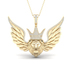 1/2CTW-DIA P1P2 LION FACE MENS CHARM