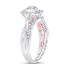 10kt Two-tone Gold Womens Round Diamond Bridal Wedding Engagement Ring Band Set 1/2 Cttw