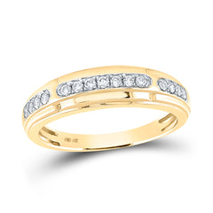10kt Yellow Gold His Hers Round Diamond  Matching Bridal Wedding Ring Band Set 1-1/5 Cttw