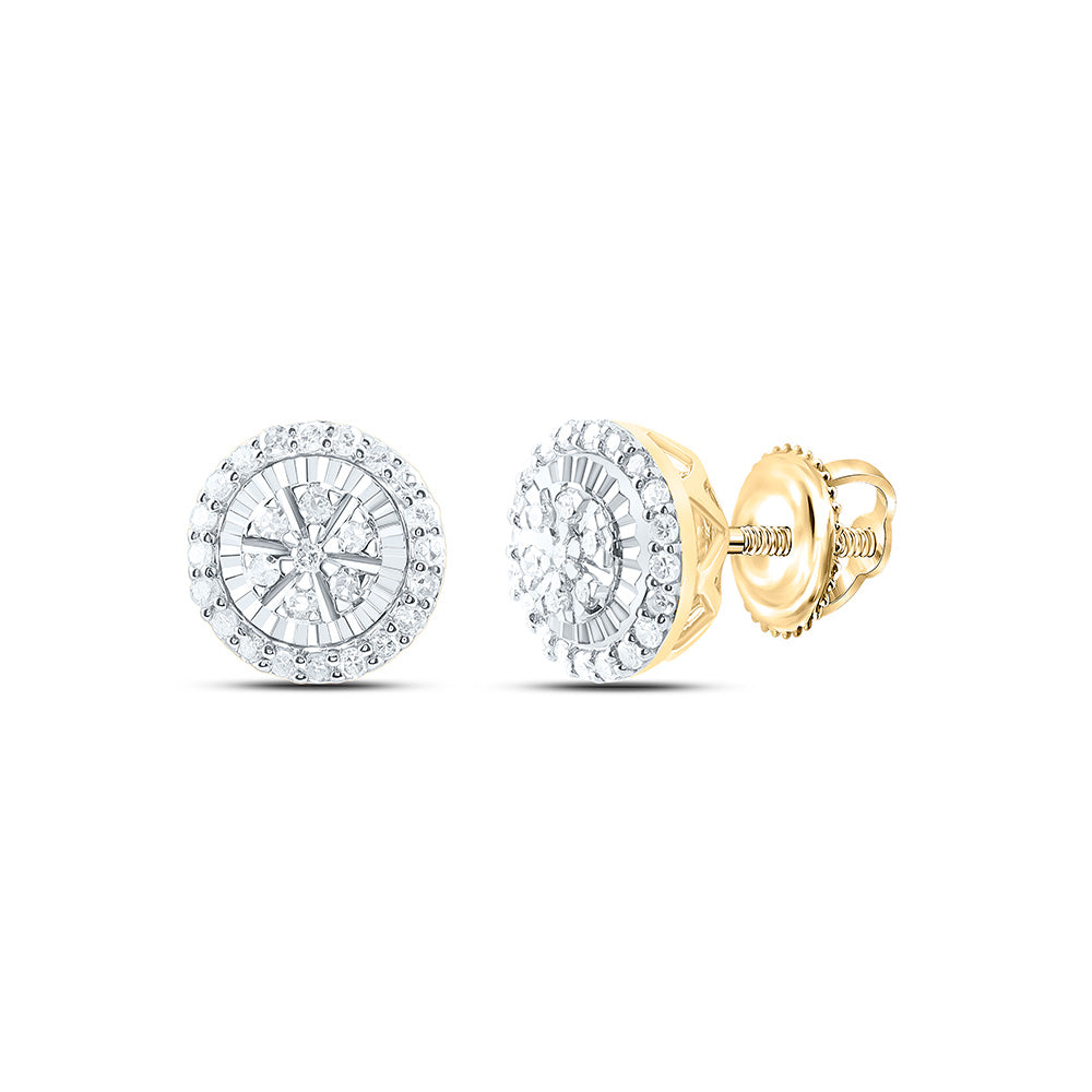 14K Yellow Gold 1/4 Ct-Natural Diamond Earring 0.9 Gram