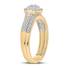 10kt Yellow Gold Womens Round Diamond Bridal Wedding Engagement Ring Band Set 1/3 Cttw