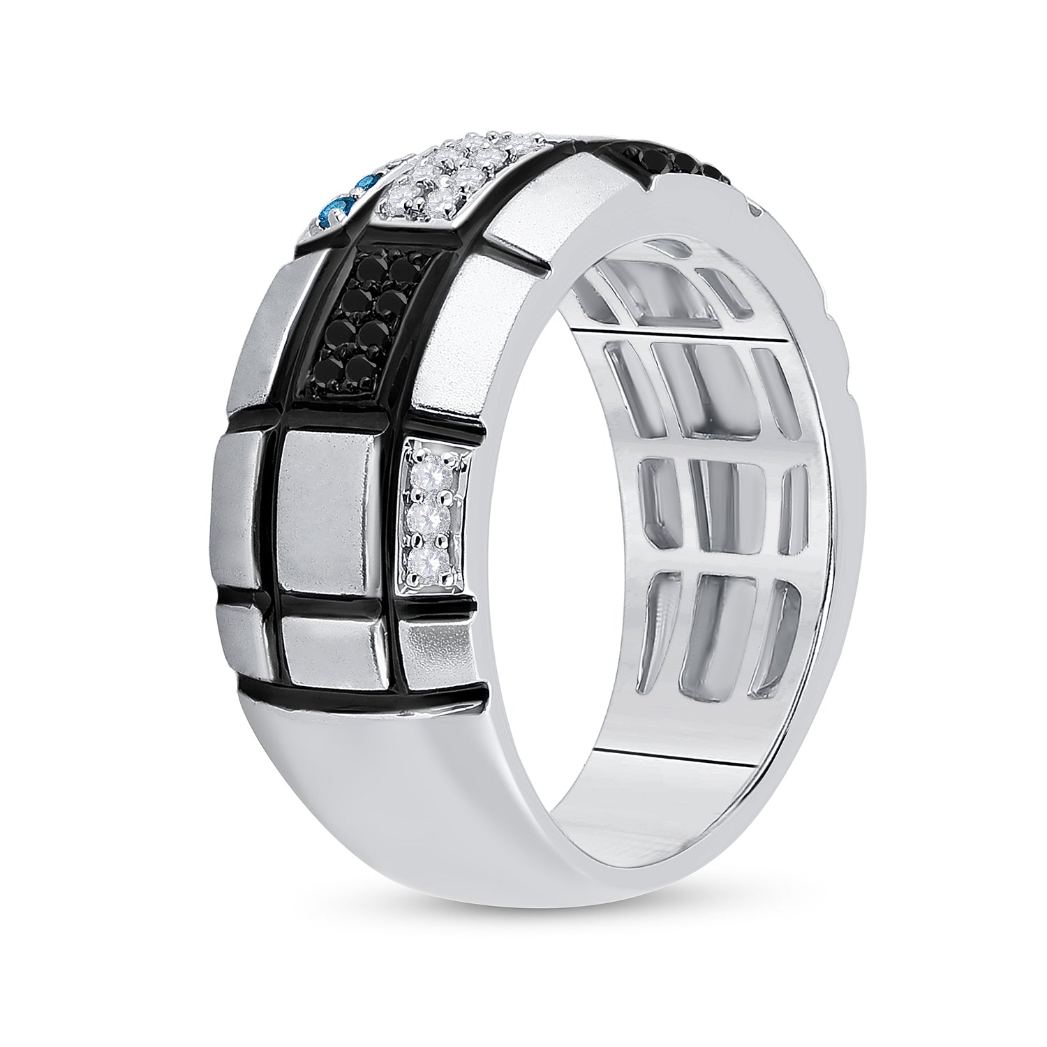 1/6CTW-DIA 1/20CT-SAPPHIRE BLACK DIAMOND RING