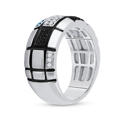 1/6CTW-DIA 1/20CT-SAPPHIRE BLACK DIAMOND RING