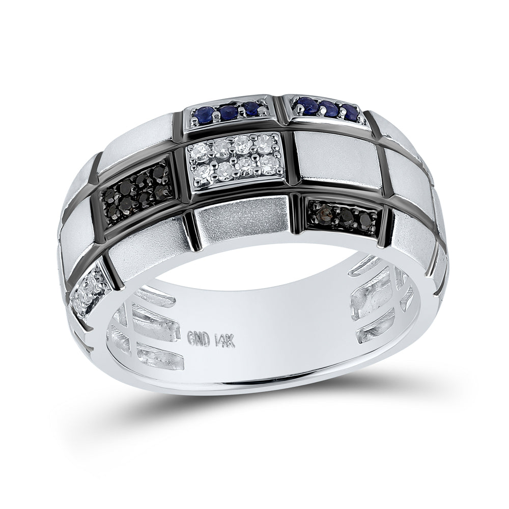 1/6CTW-DIA 1/20CT-SAPPHIRE BLACK DIAMOND RING