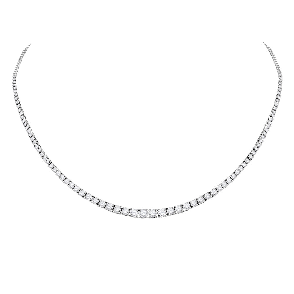 14K White Gold 4 CTW-Natural Diamond Fashion Necklace 15.18 Gram