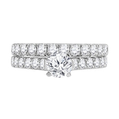 14K White Gold Womens Round Natural Diamond Bridal Wedding Engagement Ring Band Set 2.00 CTW (Certified) 6.34 Gram