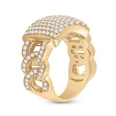 10kt Yellow Gold Mens Round Diamond Statement Fashion Ring 2.00 Cttw