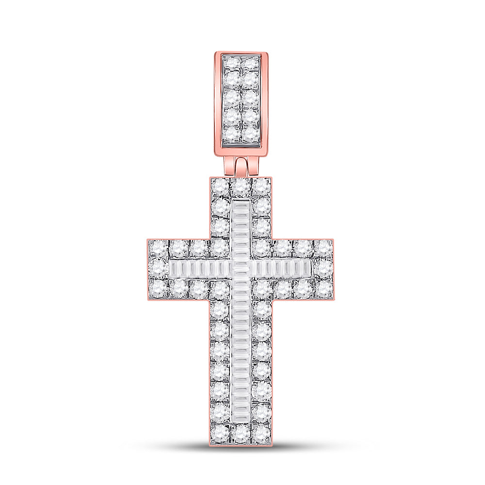 1 5/8CTW-DIA CN MENS CROSS CHARM