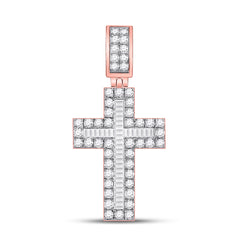 1 5/8CTW-DIA CN MENS CROSS CHARM