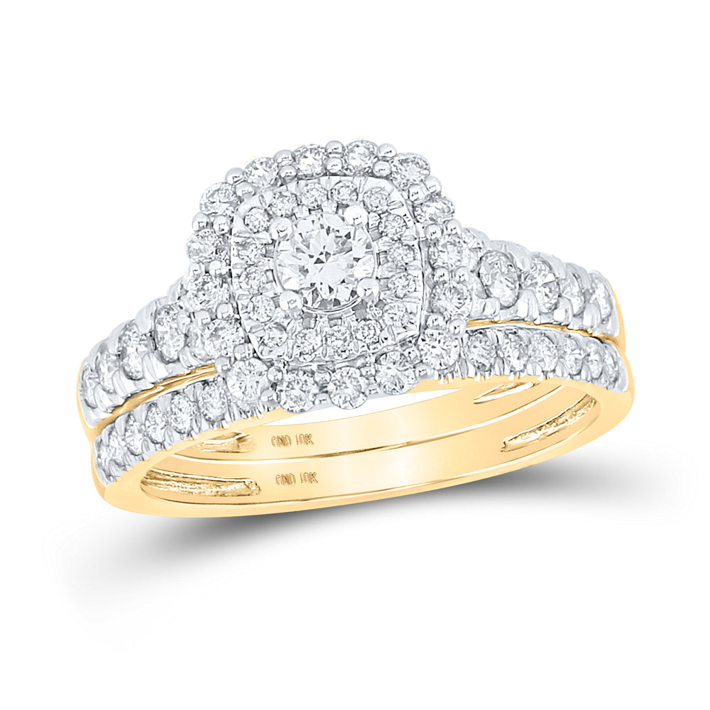 1CTW-DIA ANA M 1/5CT-CRD BLISS  BRIDAL SETS 2HALO