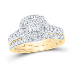 1CTW-DIA ANA M 1/5CT-CRD BLISS  BRIDAL SETS 2HALO
