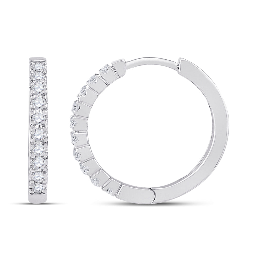 1/4CTW-DIA P1 FASHION HIGH HOOPS EARRING