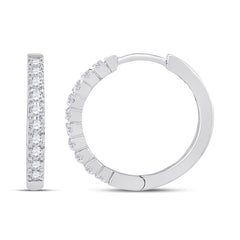 1/4CTW-DIA P1 FASHION HIGH HOOPS EARRING