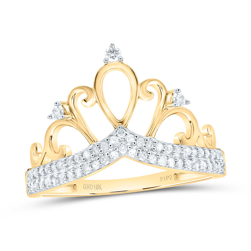 10K Yellow Gold 1/5 CTW-Natural Diamond Fashion Ring 2.38 Gram