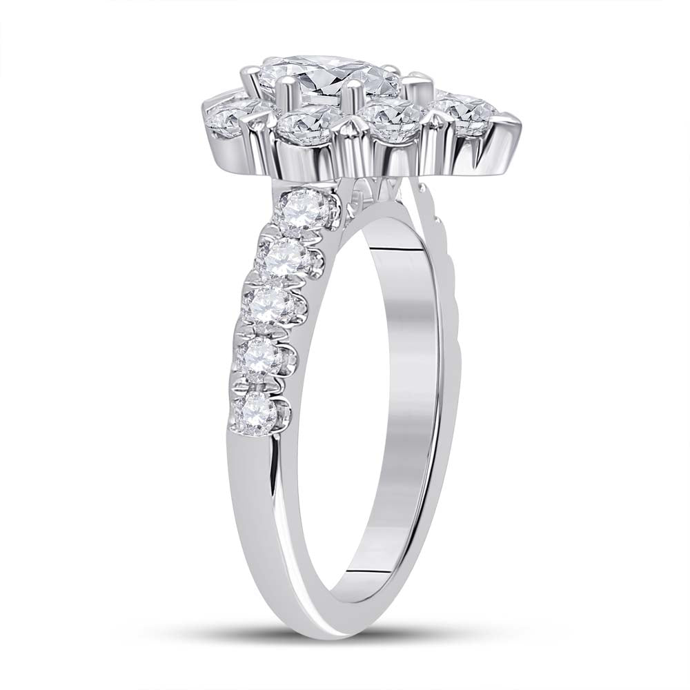 2 3/8CTW-DIA ANA M 3/4CT-CPEAR ENG SINGLE HALO RING