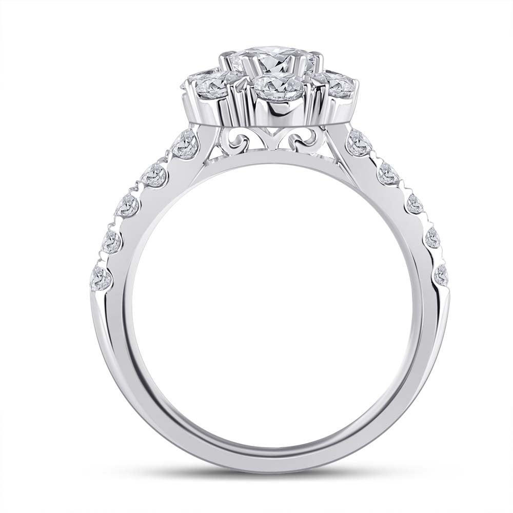 2 3/8CTW-DIA ANA M 3/4CT-CPEAR ENG SINGLE HALO RING
