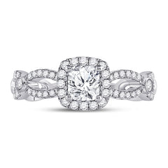 1 1/3CTW-DIA ANA M 3/4CT-CCUSHION ENGAGEMENT SINGLE HALO