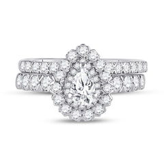 1 1/2CTW-DIA ANA M 3/8CT-CPEAR BRIDAL SETS SINGLE HALO