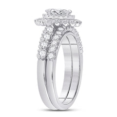 1 1/2CTW-DIA ANA M 3/8CT-CPEAR BRIDAL SETS SINGLE HALO