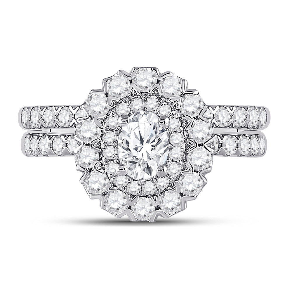 1 5/8CTW-DIA ANA M 1/2CT-COVAL BRIDAL SETS DOUBLE HALO