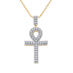 1 CTW-DIA ANKH CROSS PENDANT