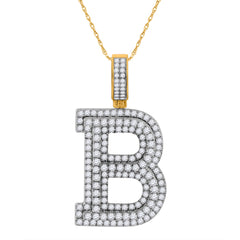2 CT-DIA NK INITIAL "B" MENS PENDANT