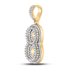 1 5/8CT-DIA NK NUMBER "8" MENS CHARM