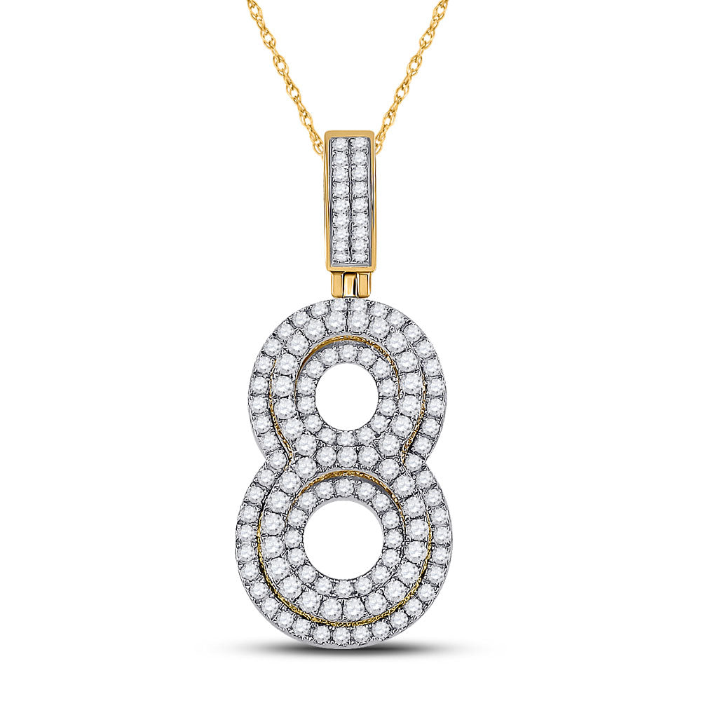 1 5/8CT-DIA NK NUMBER "8" MENS CHARM
