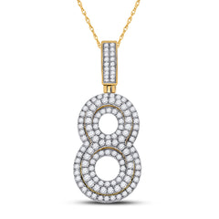1 5/8CT-DIA NK NUMBER "8" MENS CHARM
