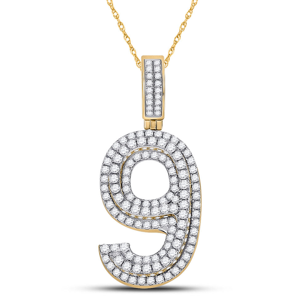 1 5/8CT-DIA NK NUMBER "9" MENS CHARM