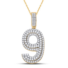 1 5/8CT-DIA NK NUMBER "9" MENS CHARM