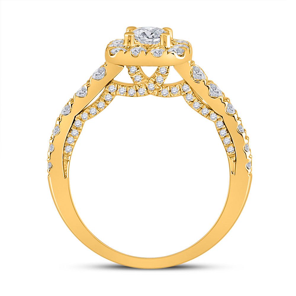 1 1/2CTW-DIA ANA M 1/2CT-CRD SINGLE HALO ENGAGEMENT RING
