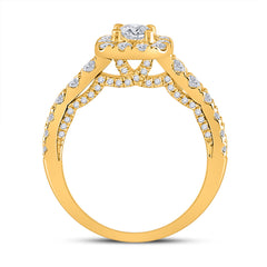 1 1/2CTW-DIA ANA M 1/2CT-CRD SINGLE HALO ENGAGEMENT RING