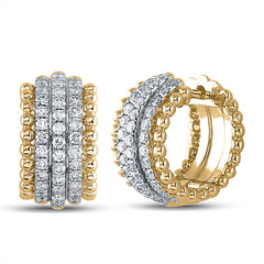 3/4CTW-DIA ANA M FASHION HIGH HOOPS EARRING