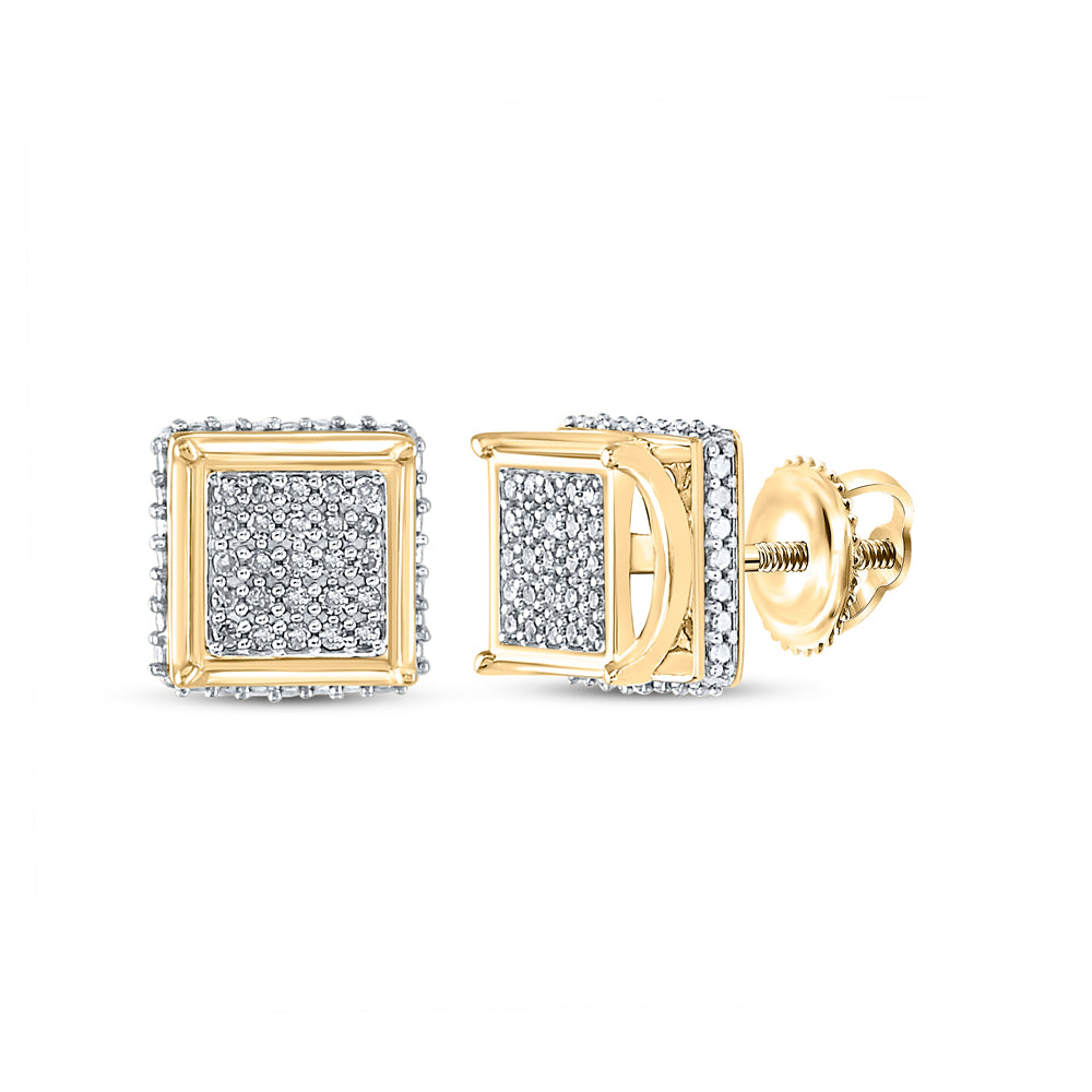 1/6 CTW-DIA P1P2 MICRO PAVE UNISEX SQUARE EARRING