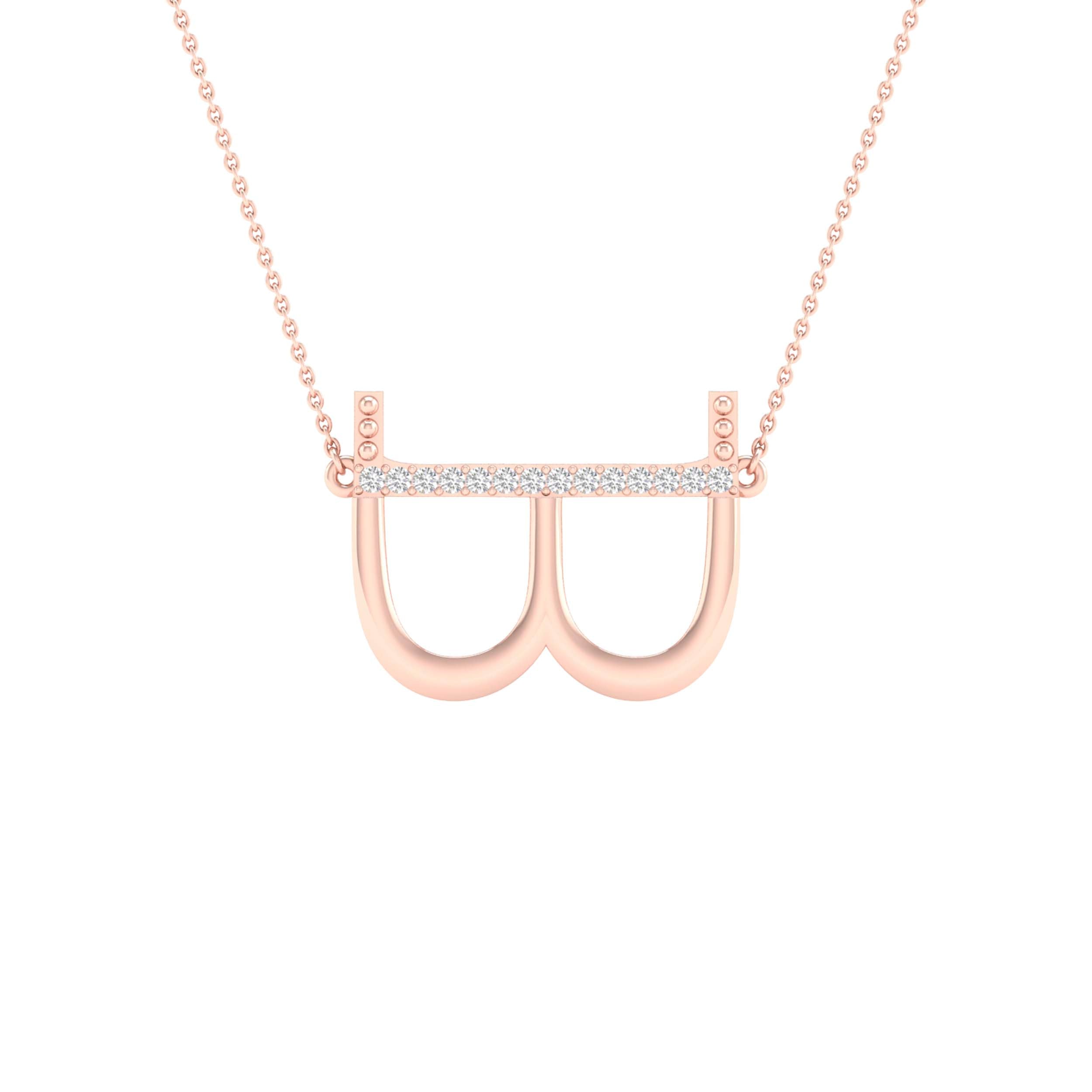 1/20CTW-DIA P1P2 LADIES INITIAL "B" NECKLACE