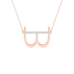 1/20CTW-DIA P1P2 LADIES INITIAL "B" NECKLACE