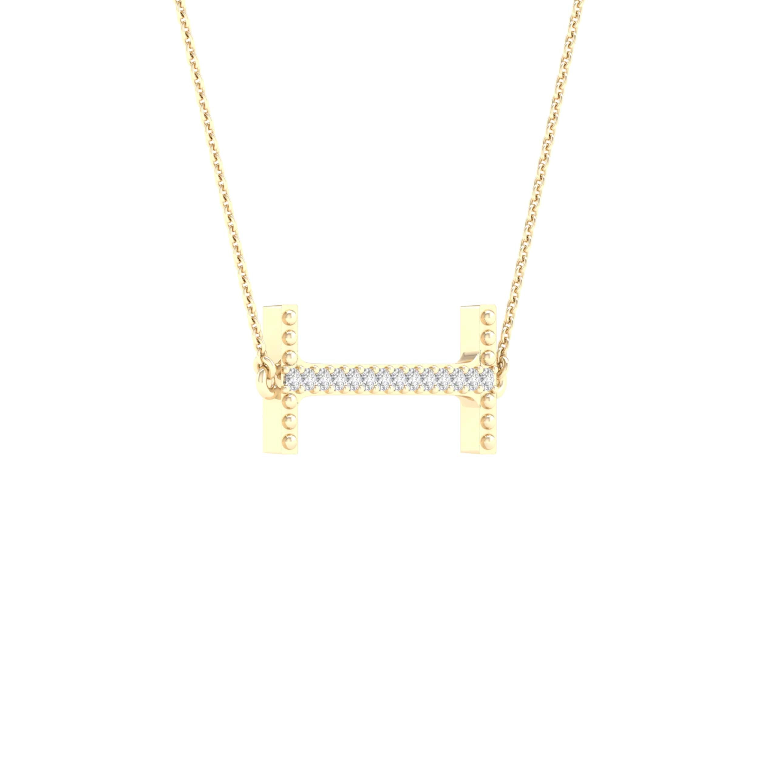 1/20CTW-DIA P1P2 LADIES INITIAL "I" NECKLACE