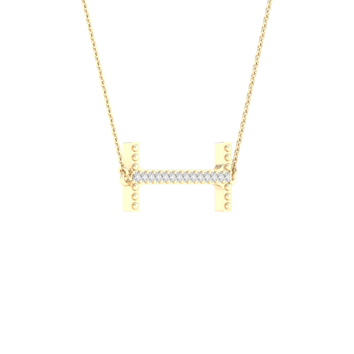 1/20CTW-DIA P1P2 LADIES INITIAL "I" NECKLACE