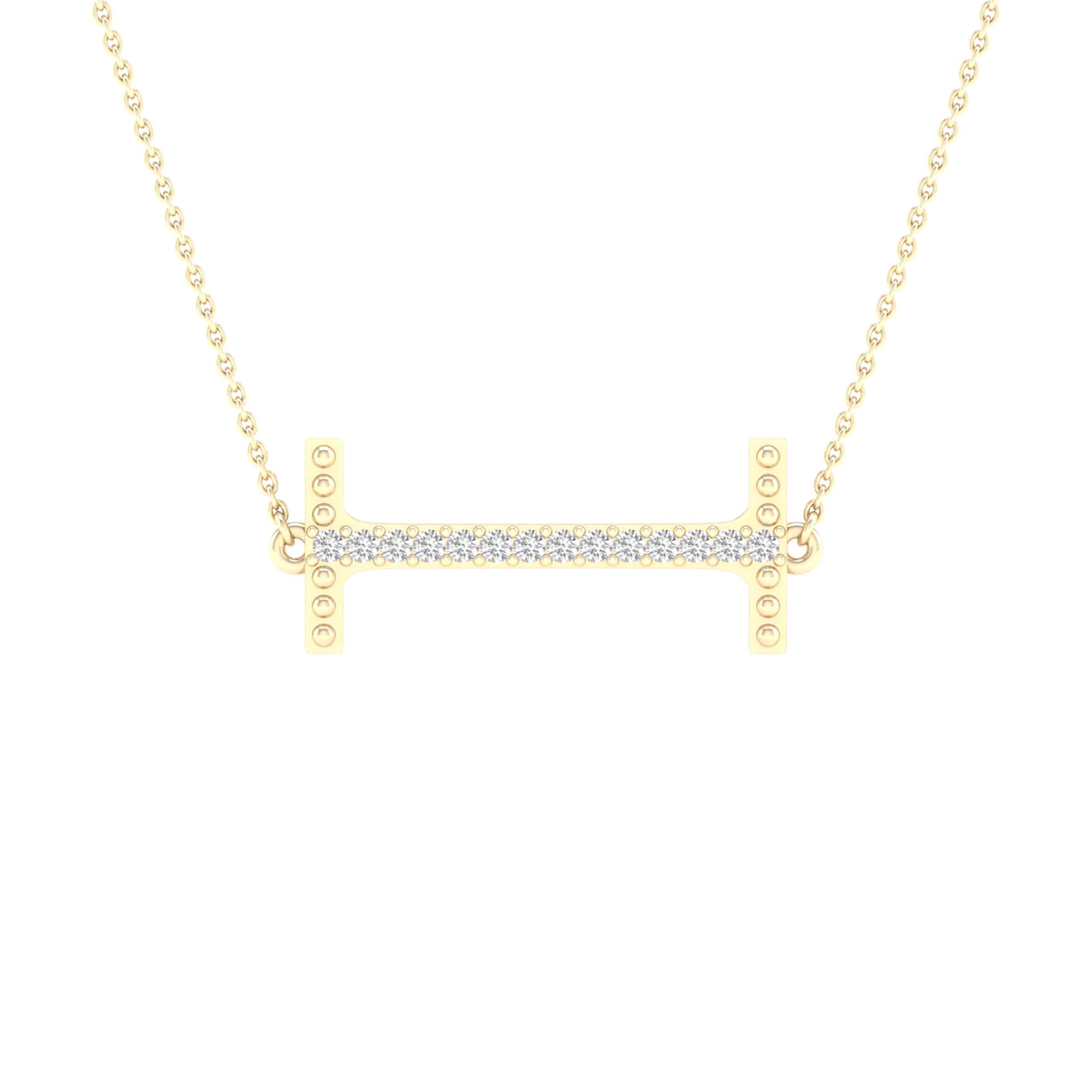 1/20CTW-DIA P1P2 LADIES INITIAL "I" NECKLACE