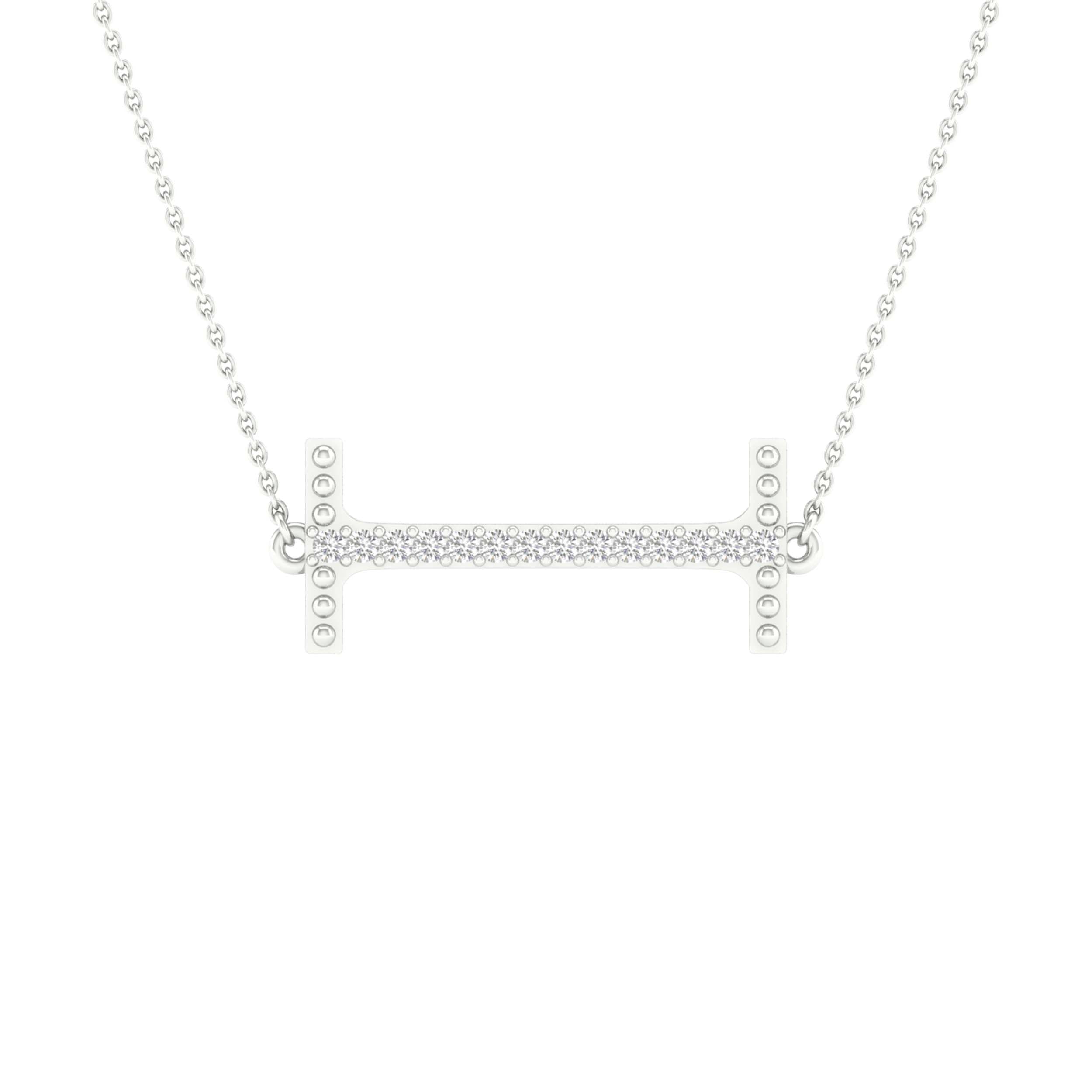 1/20CTW-DIA P1P2 LADIES INITIAL "I" NECKLACE