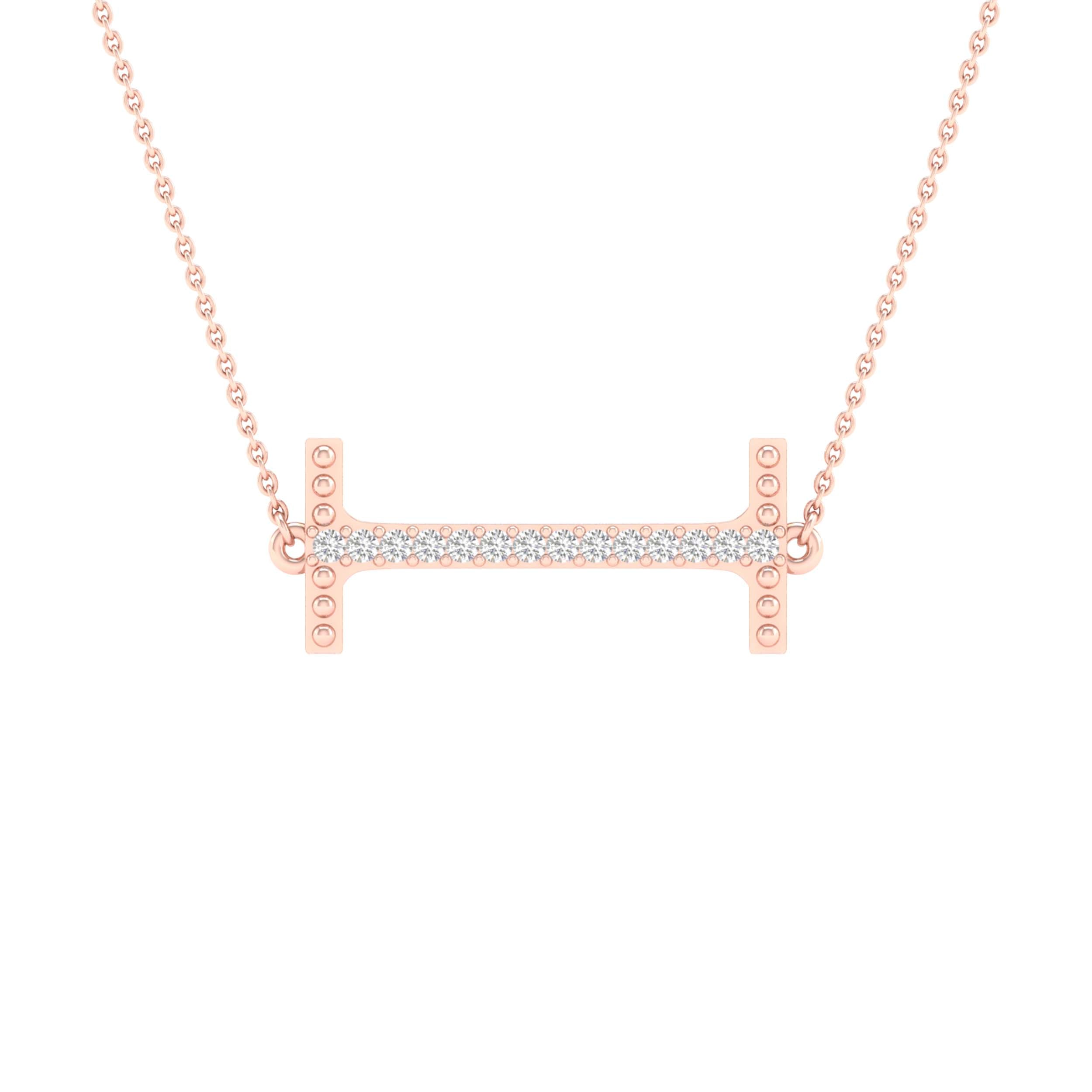 1/20CTW-DIA P1P2 LADIES INITIAL "I" NECKLACE