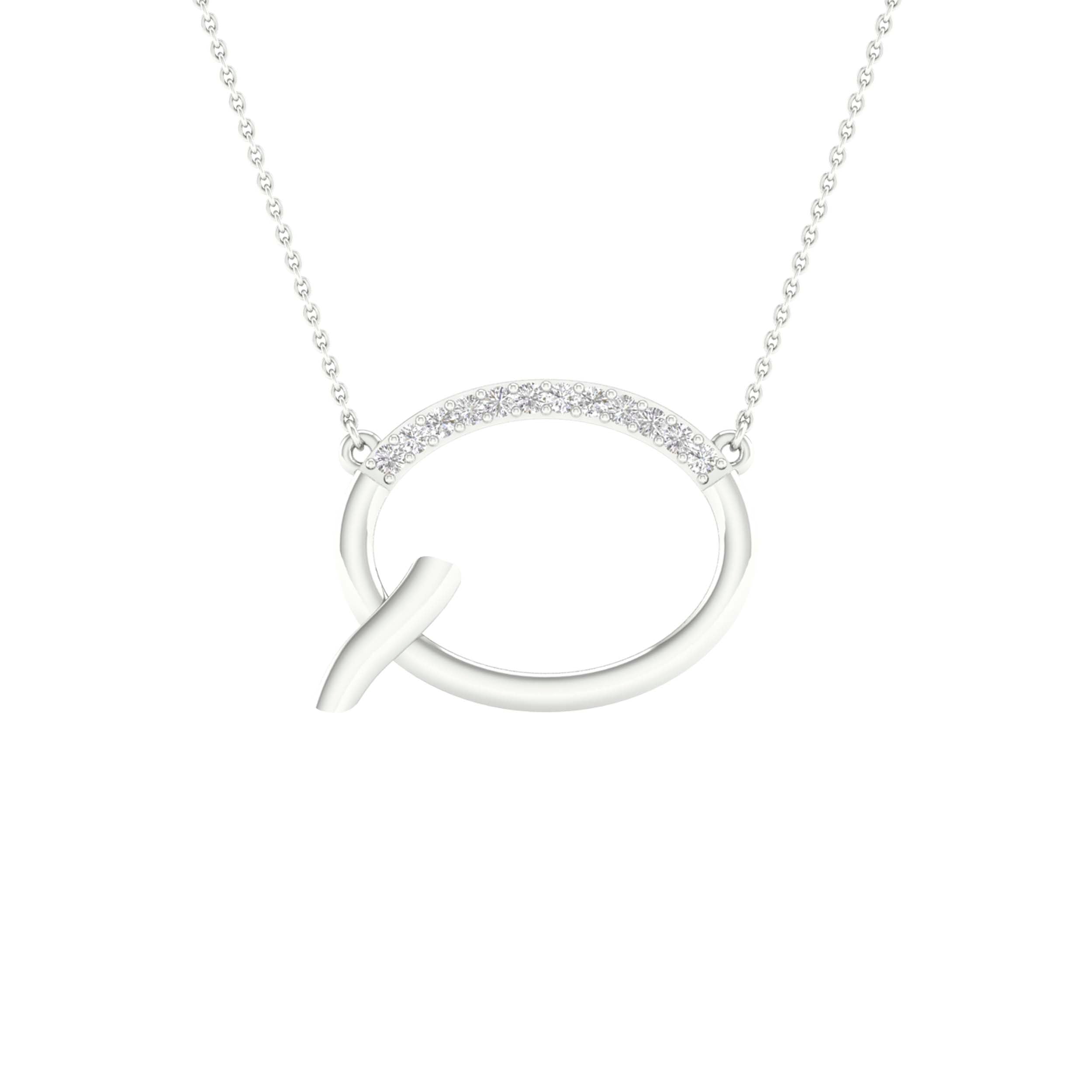 1/20CTW-DIA P1P2 LADIES INITIAL "Q" NECKLACE