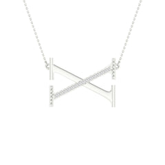 1/20CTW-DIA P1P2 LADIES INITIAL "X" NECKLACE